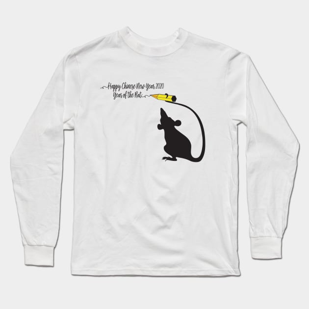happy Chinese new year 2020 year of the rat Long Sleeve T-Shirt by lamiaaahmed
